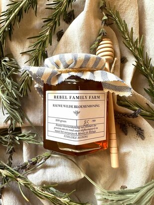 Rauwe wilde bloemenhoning  350 gr.